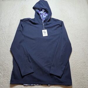 NWT GRAHAM LUXE Mens Hoodie Lightweight Floral Trim Pullover Athletic Golf 3XL